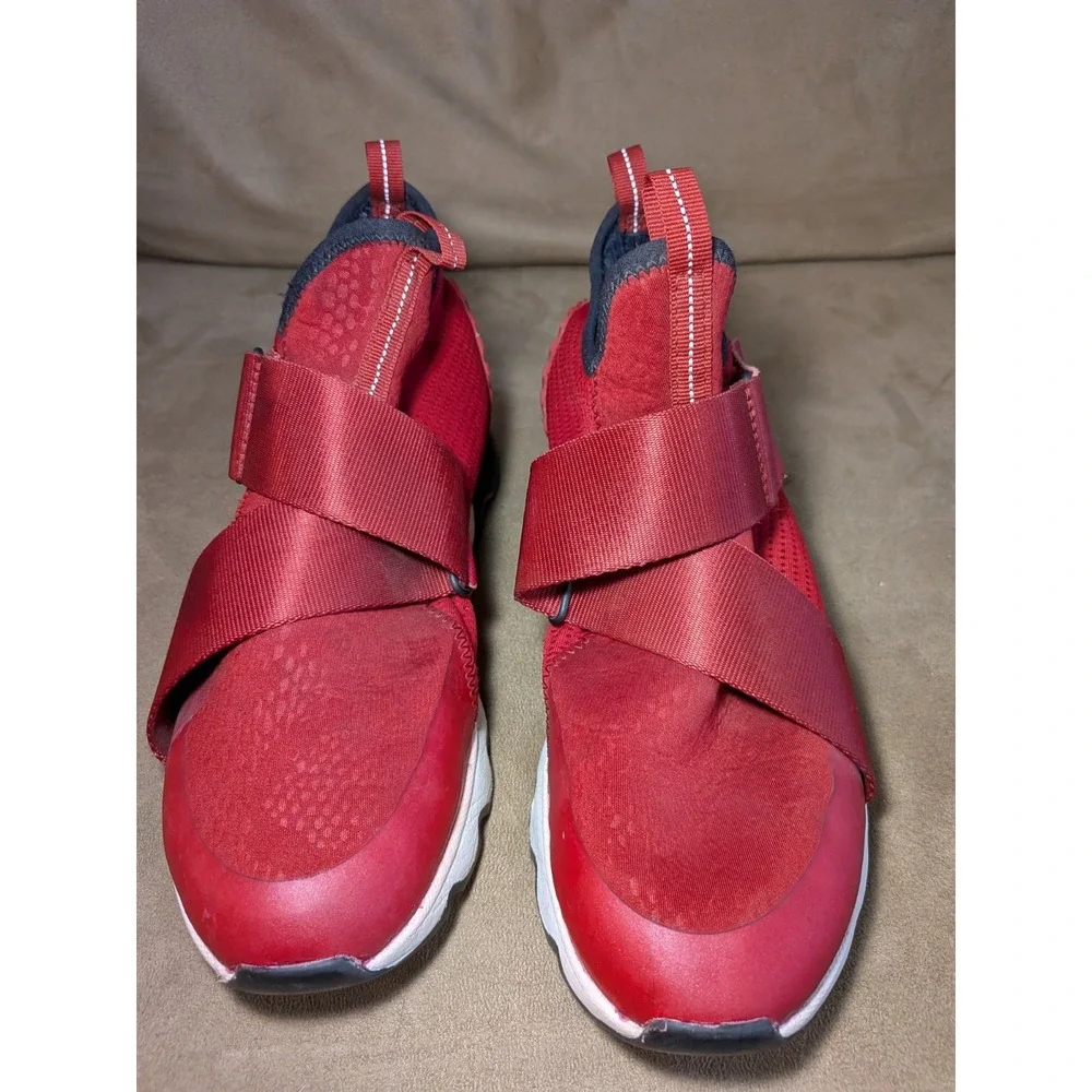 Sorel Kinetic Sneak Women - Mid Top - Casual Red Sneakers Shoes - Size 8